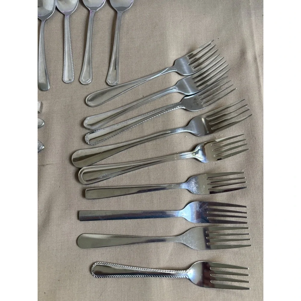 23 Pieces BOHO HIPSTER WEDDING Mismatched Stainless Silverware Lot